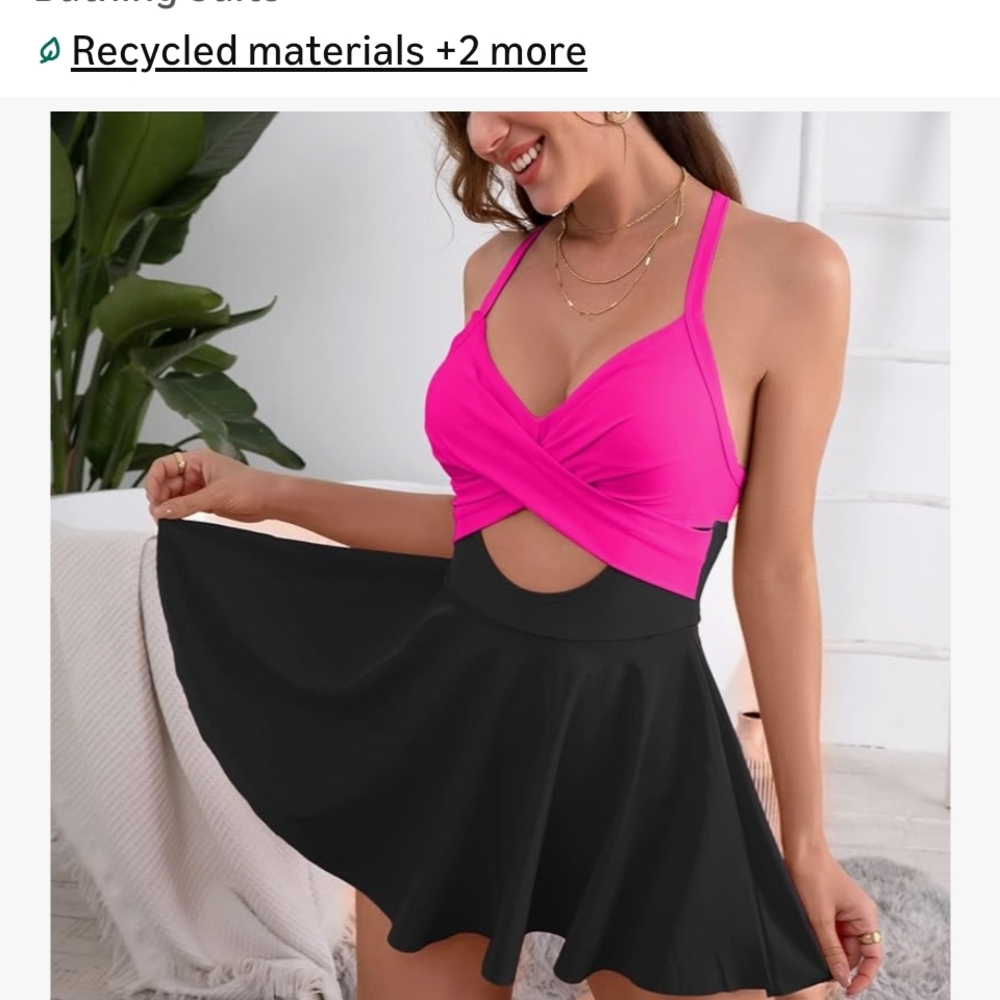 One Piece Bathing Suit with Skirt